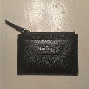 Kate Spade Black Textured Leather credit card holder